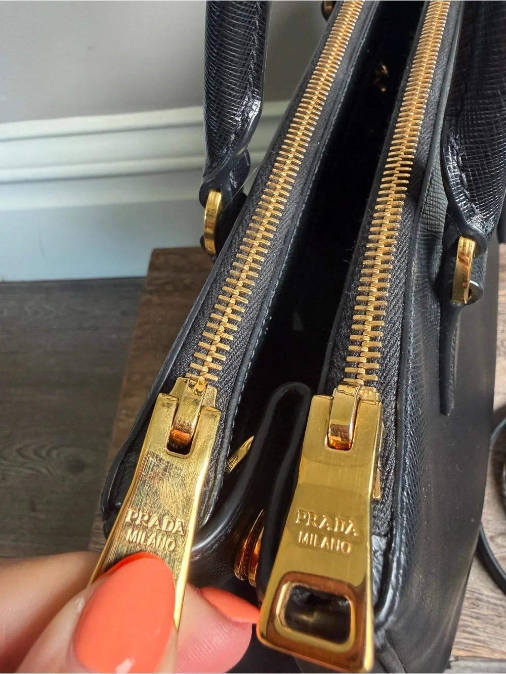 Prada Galleria Large Saffiano Leather with DoubleCompartment Bag Removable Strap